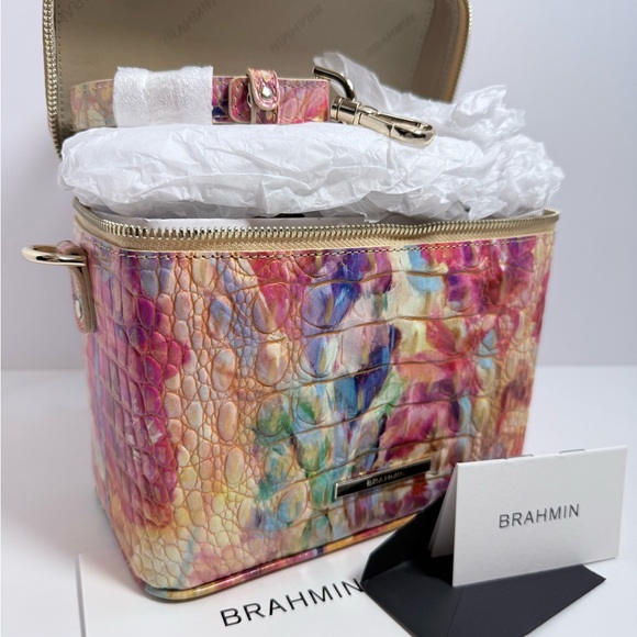 Brahmin Multi Colored. Croc-Embossed Leather Crossbody Bag - Picture 2 of 11